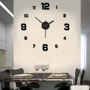 2025 3D Creative Frameless Wall Hanging Clock DIY Wall Stickers Home Mute Digital Clock Living Room Office Wall Decoration